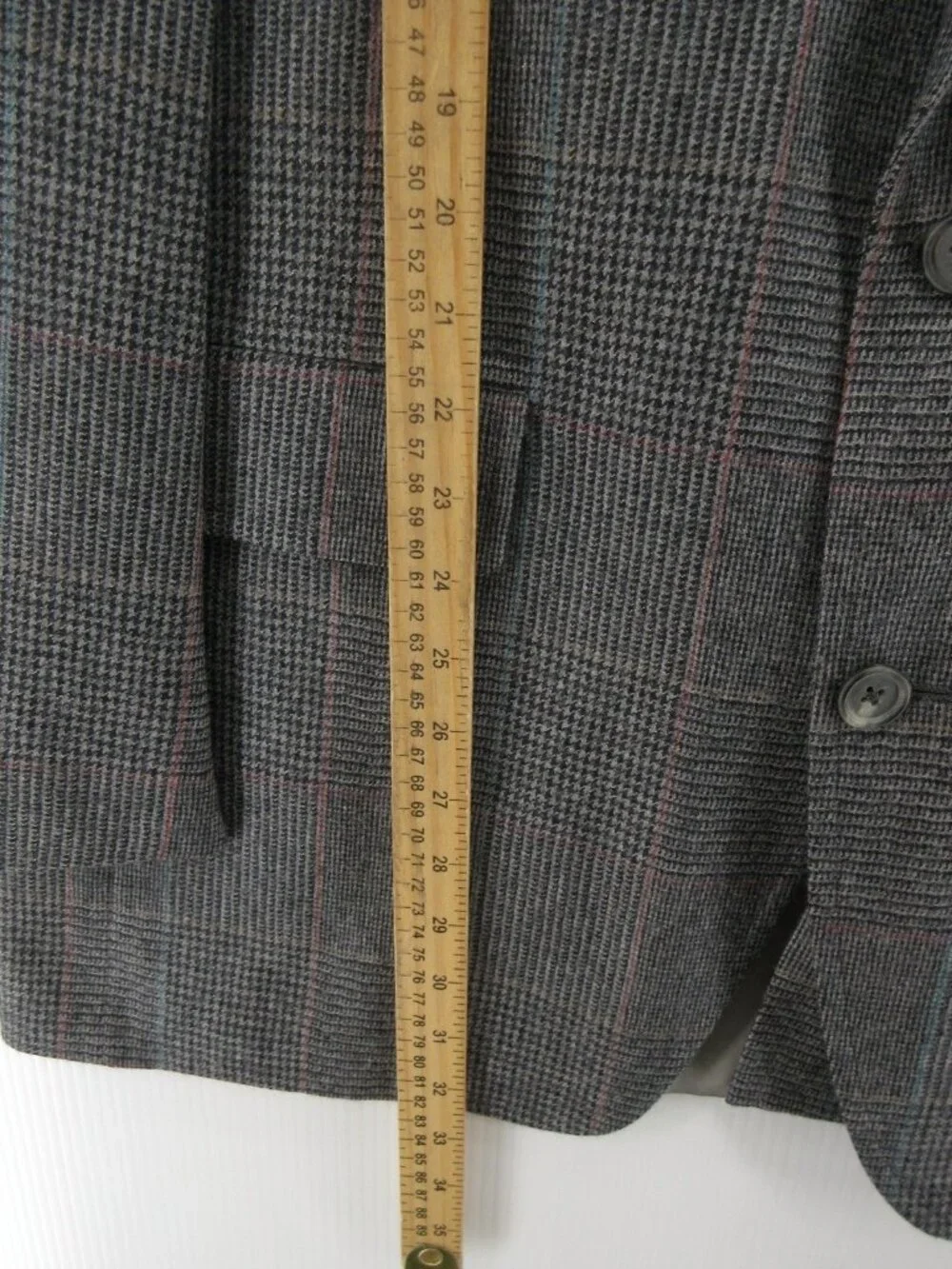 VINTAGE Majer Sport Coat 44 Blazer Pure Wool Glen Plaid Jacket USA *